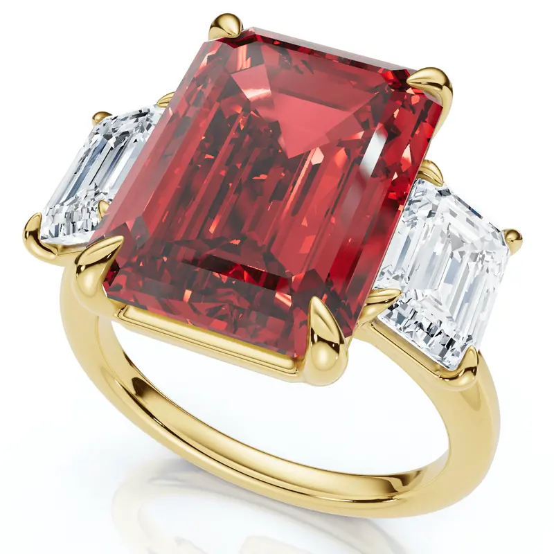 13Ct Ruby & Diamond Ring Lab Grown 1