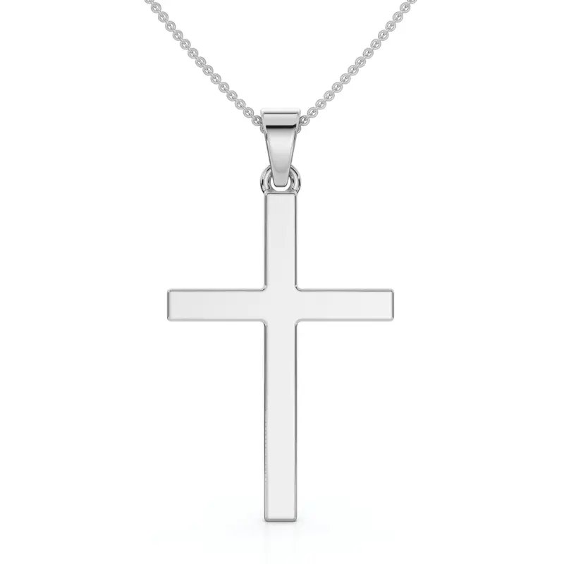14K Gold Polished Cross Pendant Necklace & 18" 14K Chain 1