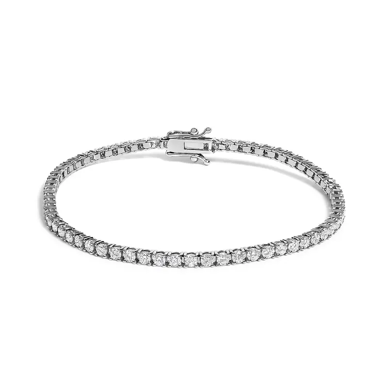 14K White Gold 3.00 Ctw Diamond Classic Standard 4 Prong Set Tennis Bracelet 1
