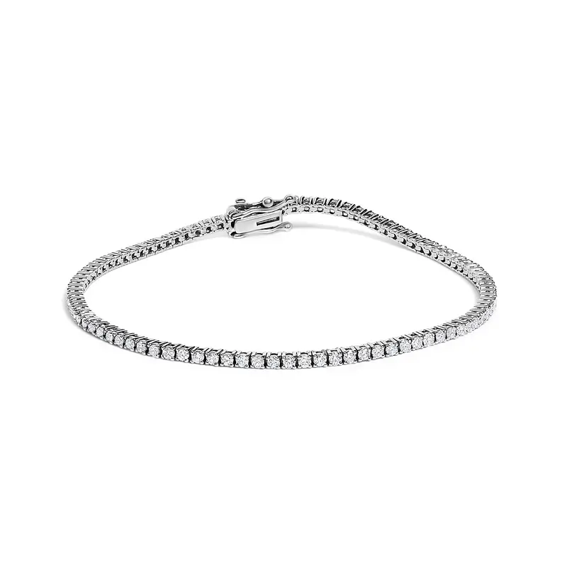 14K White Gold Classic 1 1/2 Cttw Diamond Tennis Bracelet 1