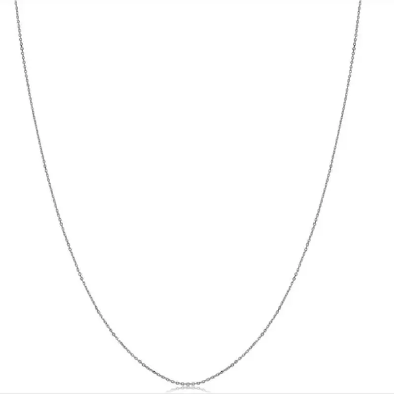 14K White Gold Diamond-Cut Cable Chain (18 Inches) 1