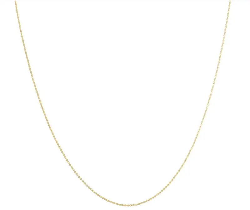 14K Yellow Gold 0.7 Millimeters Cable Necklace (18 Inches) 1