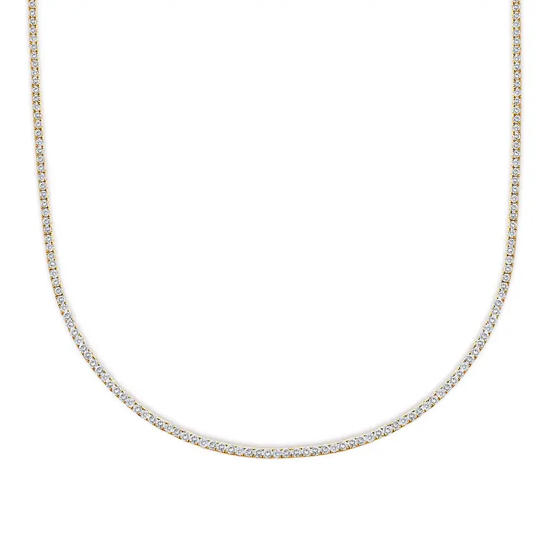 14K Yellow Gold 12.0 Cttw Lab Grown Diamond Tennis Necklace 1