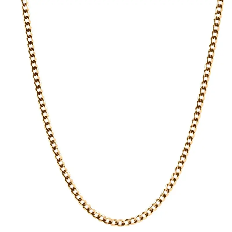 14K Yellow Gold 24" Cuban Link Chain Men's Necklace 3Mm Wide 1