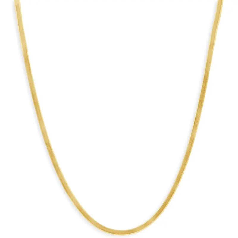 14K Yellow Gold 3.2Mm Herringbone Necklace Women's 18" Chain 1