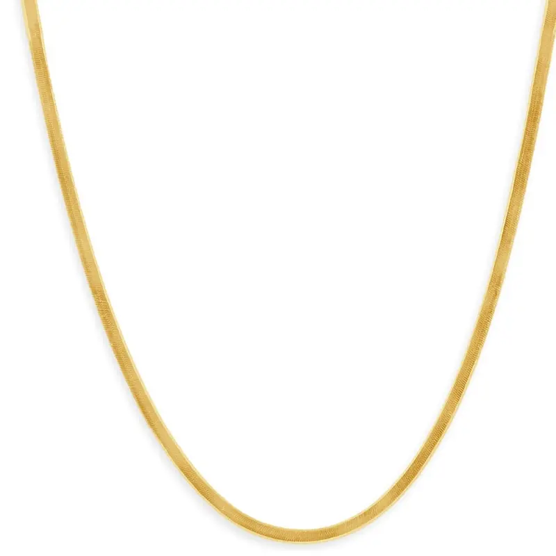 14K Yellow Gold 4.8Mm Herringbone Necklace Women's 18" Chain 1