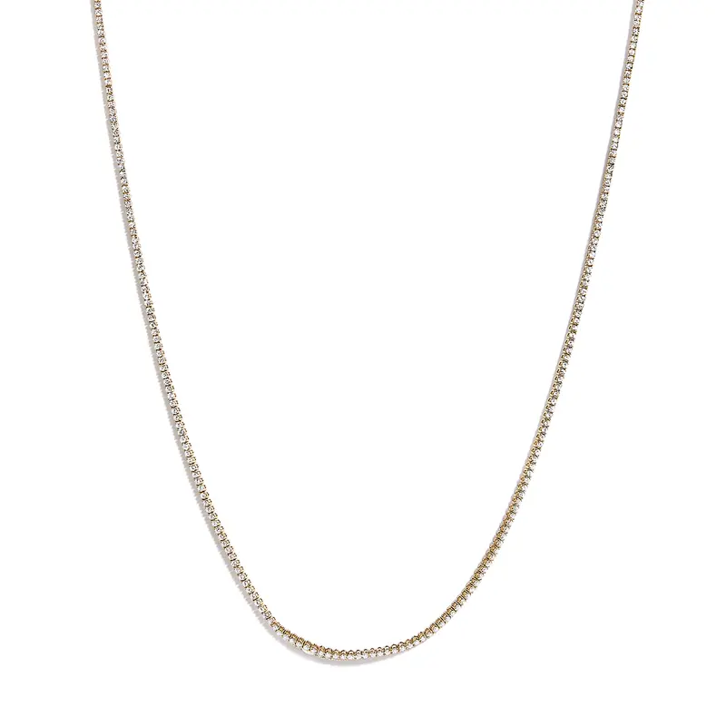 14K Yellow Gold 5.0 Cttw Lab Grown Diamond Tennis Necklace 1
