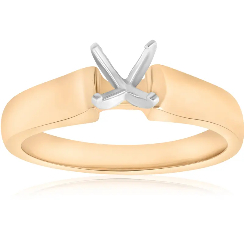 14K Yellow Gold Cathedral Semi Mount Engagement Ring Setting Size Selectable 1