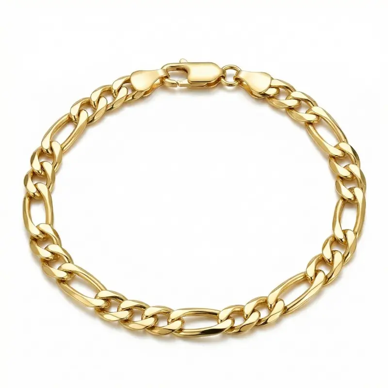 14K Yellow Gold-Filled Figaro Link Bracelet (8.5 Inch) 1