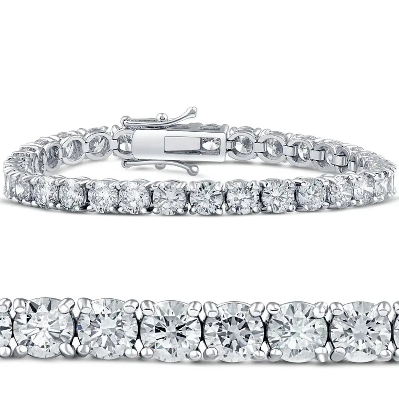 15Ct Tw Natural Diamond Tennis Bracelet 7" Double Lock Clasp 1