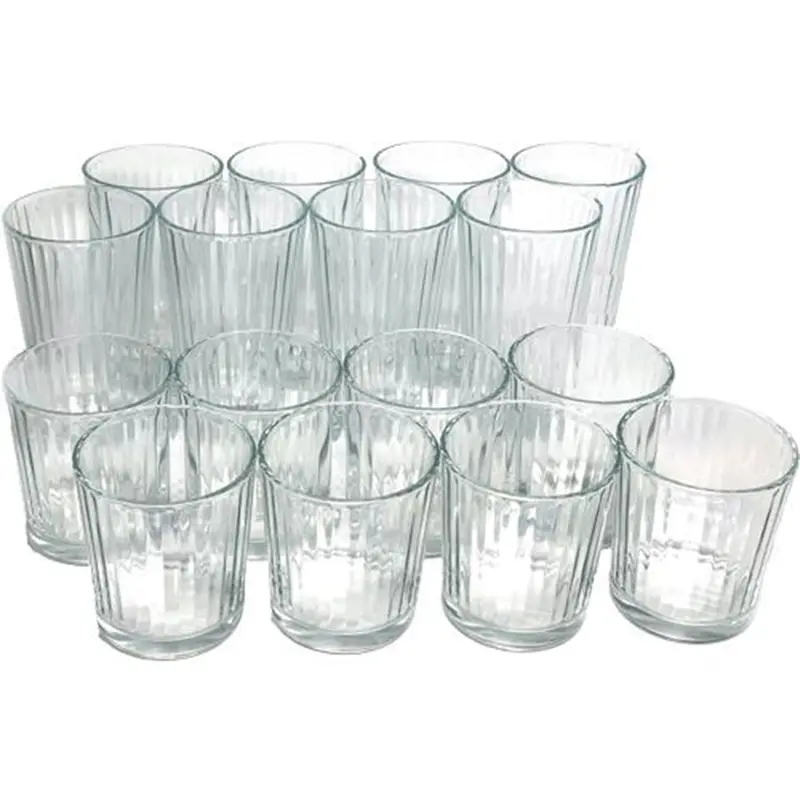 16Pc Home Moonstone Glass Double Old Fashion And Tumbler Set 1
