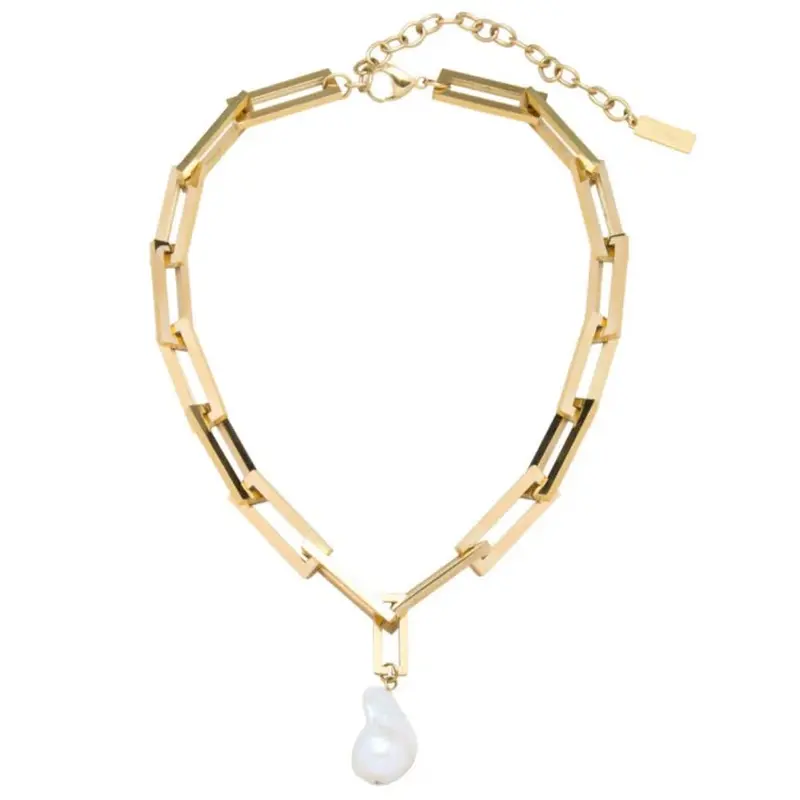 17" Terry Chain Chunky Heavy Weight Baroque Freshwater Pearl 25Mm Pearl Necklace 1
