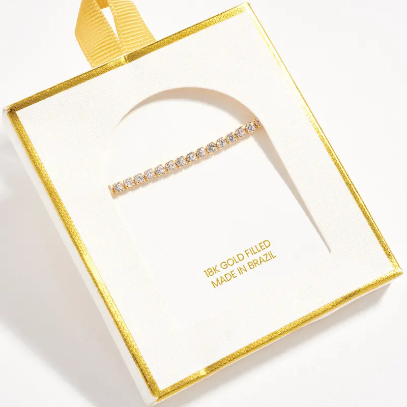 18K Gold Filled Classic Cz Tennis Chain Bracelet 1