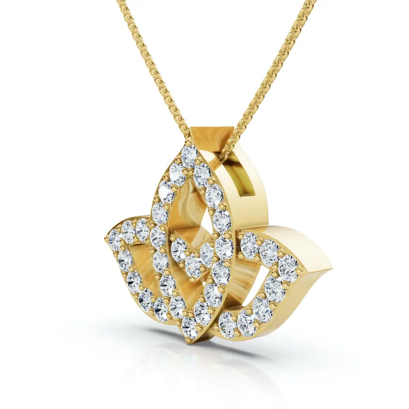 1Ct Beverly Diamond Halo Bezel Pendant 14K Gold 18" Necklace Lab Grown 1