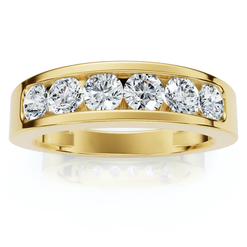 1Ct Channel Set Diamond Ring 14K Yellow Gold Size Selectable 1