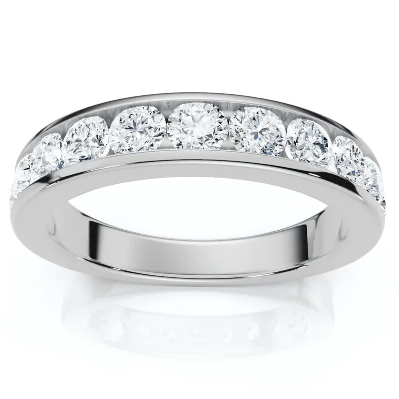 1Ct Channel Set Diamond Wedding Ring 14K Gold Or Platinum Lab Grown 1