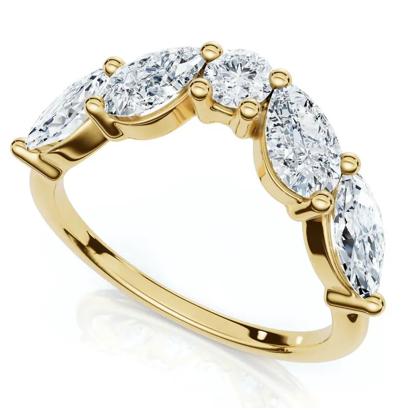 1Ct Contoured  Diamond Wedding Ring Guard Band 14K Gold Or Platinum Lab Grown 1