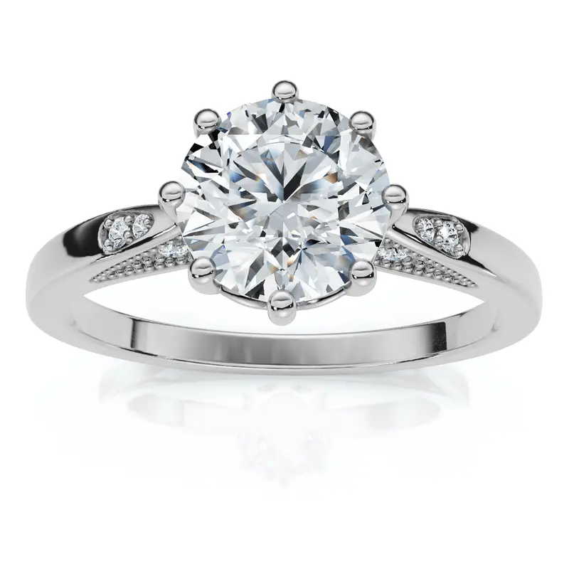 1Ct Crown Setting Diamond Engagement Ring 14K Gold Or Platinum Lab Grown 1