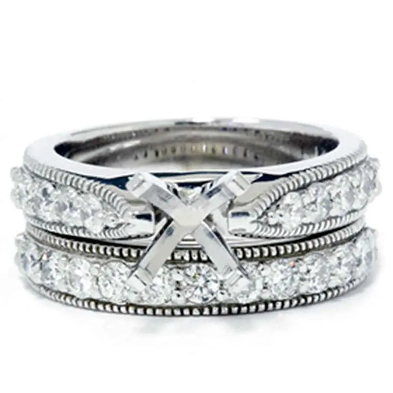 1Ct Diamond Engagement Matching Wedding Ring 14K Set Size Selectable 1