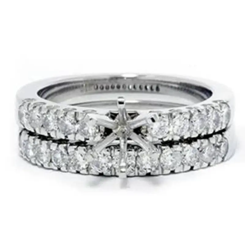 1Ct Diamond Engagement Matching Wedding Ring Setting Size Selectable 1