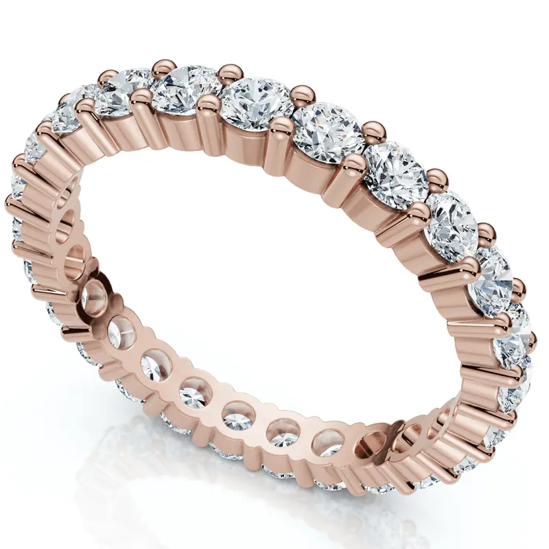 1Ct Diamond Eternity Wedding Ring In 14K White, Yellow, Rose Gold Lab Grown 1