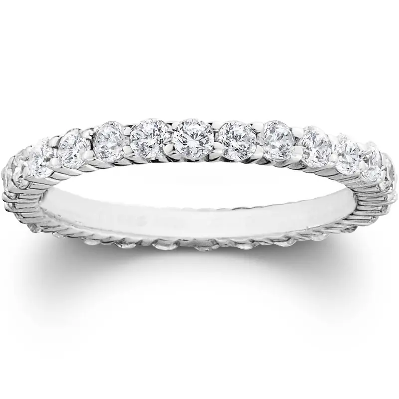 1Ct Diamond Eternity Wedding Ring In 14K White, Yellow, Rose Gold, Or Platinum 1