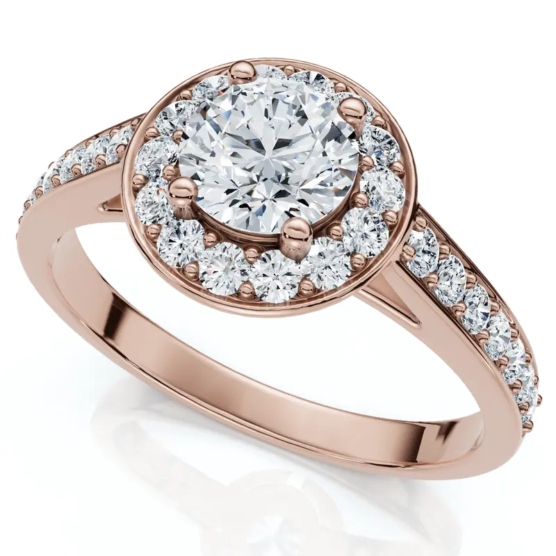1Ct Diamond Halo Engagement Ring 14K Gold Or Platinum Lab Grown Ef/Vs 2