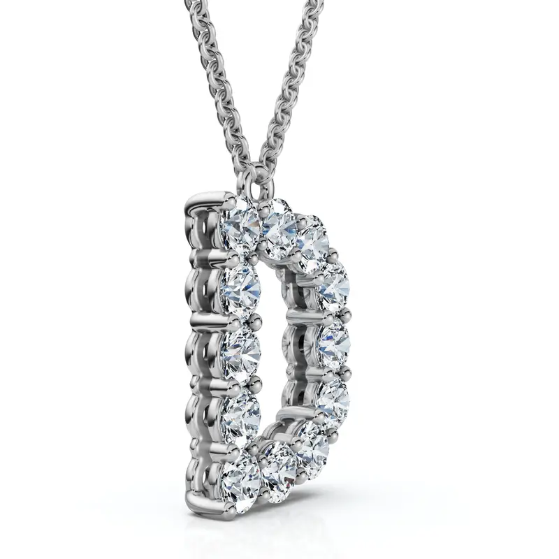 1Ct Diamond Initial "D" Pendant 14K Gold 18" Necklace Lab Grown 5/8" Tall 1