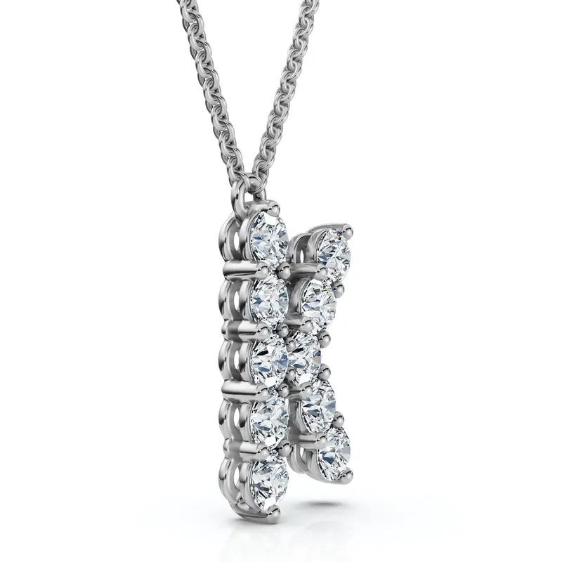 1Ct Diamond Initial "K" Pendant 14K Gold 18" Necklace Lab Grown 5/8" Tall 1