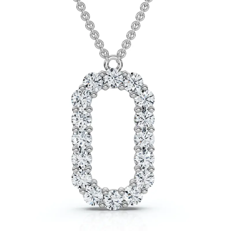 1Ct Diamond Initial "O" Pendant 14K Gold 18" Necklace Lab Grown 5/8" Tall Size: Regular 1