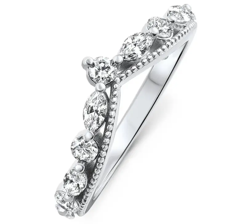 1Ct Diamond Wedding Contour Fancy Anniversary Ring In 14K Gold Lab Grown 1