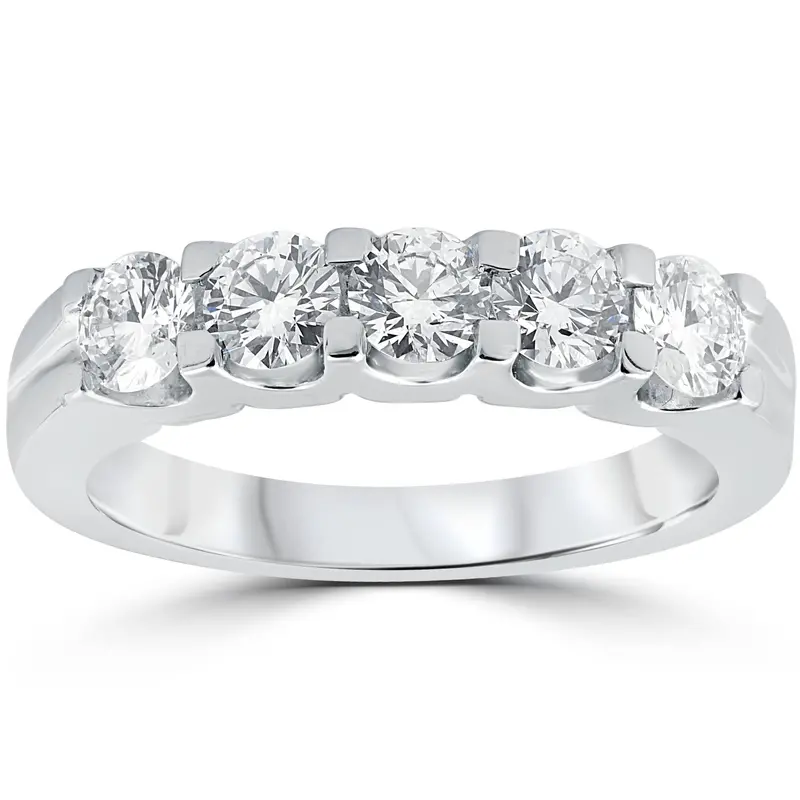 1Ct Diamond Wedding Ring Anniversary Stackable Band 14K White Gold Size Selectable 1