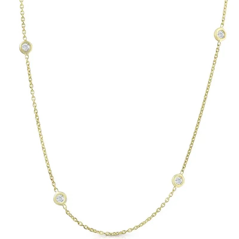 1Ct Diamonds By The Yard 18" 14K Yellow Gold Womens Necklace 1