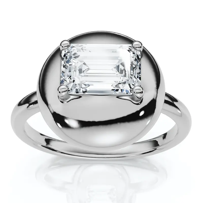 1Ct Emerald Cut Solitaire Candy Button Diamond Ringlab Grown 1