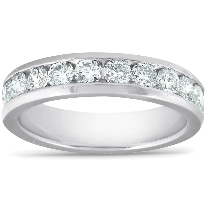 1Ct Lab Grown Diamond Wedding Ring Platinum Channel Set Eco Friendly Size Selectable 1