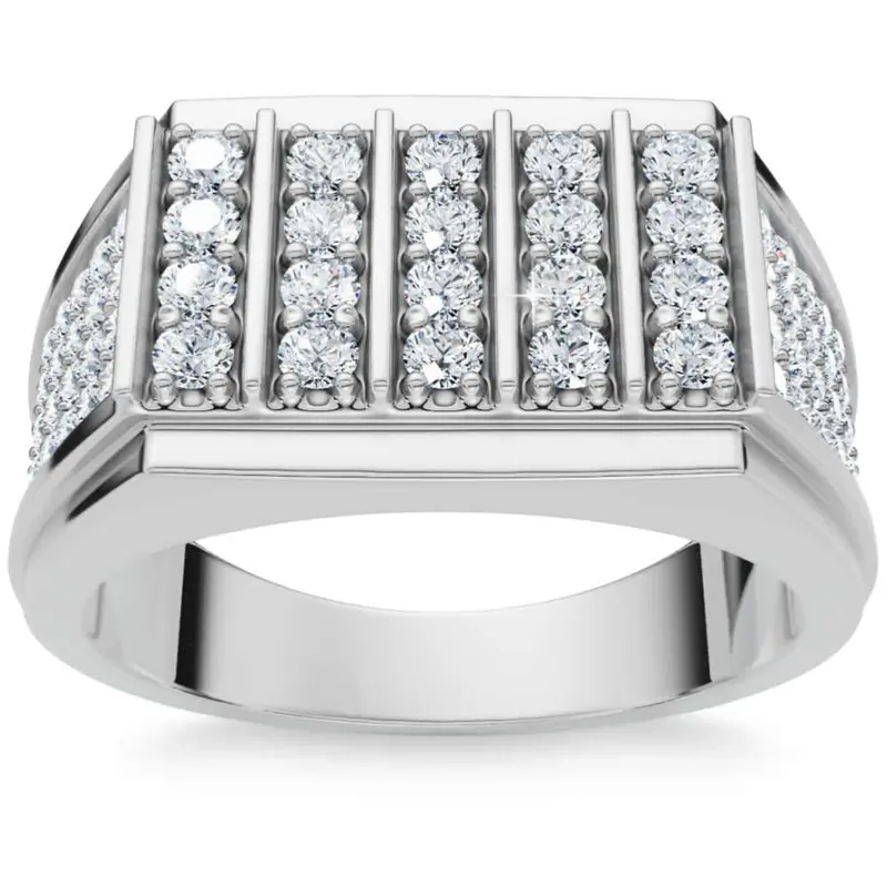 1Ct Men's Diamond Ring 14K Gold Lab Grown 1