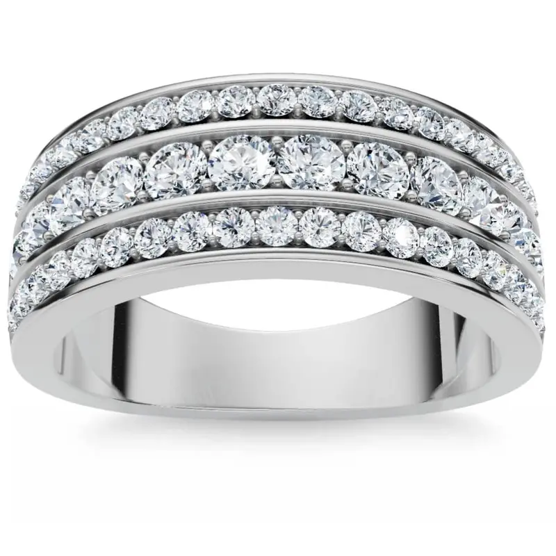 1Ct Men's Diamond Wedding Anniversary Ring 10K Gold Lab Grown 1