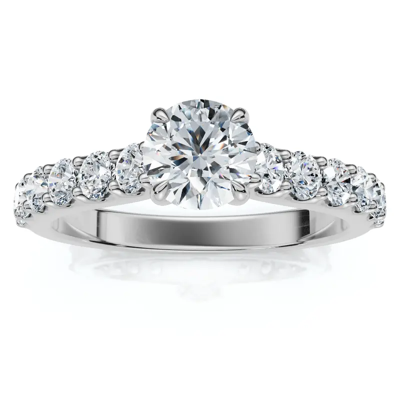1Ct Pave Cathedral Diamond Engagement Ring 14K Gold Lab Grown 1