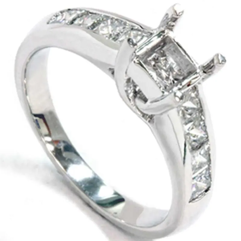 1Ct Princess Cut Diamond Cathedral Engagement Ring Setting Size Selectable 1