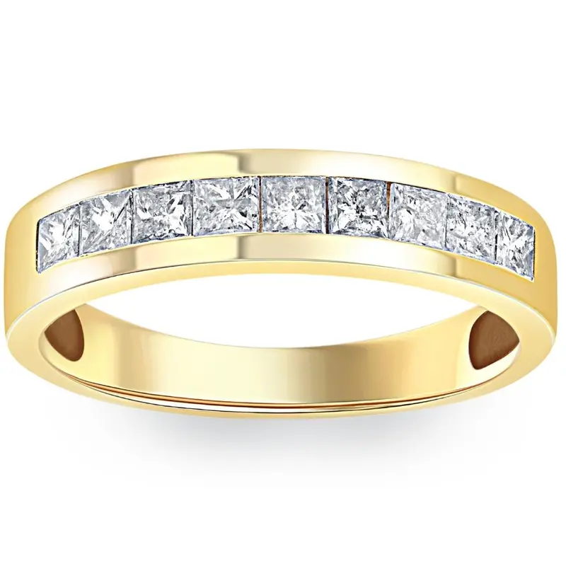 1Ct Princess Cut Diamond Wedding Mens 14K Gold Ring Size Selectable 1