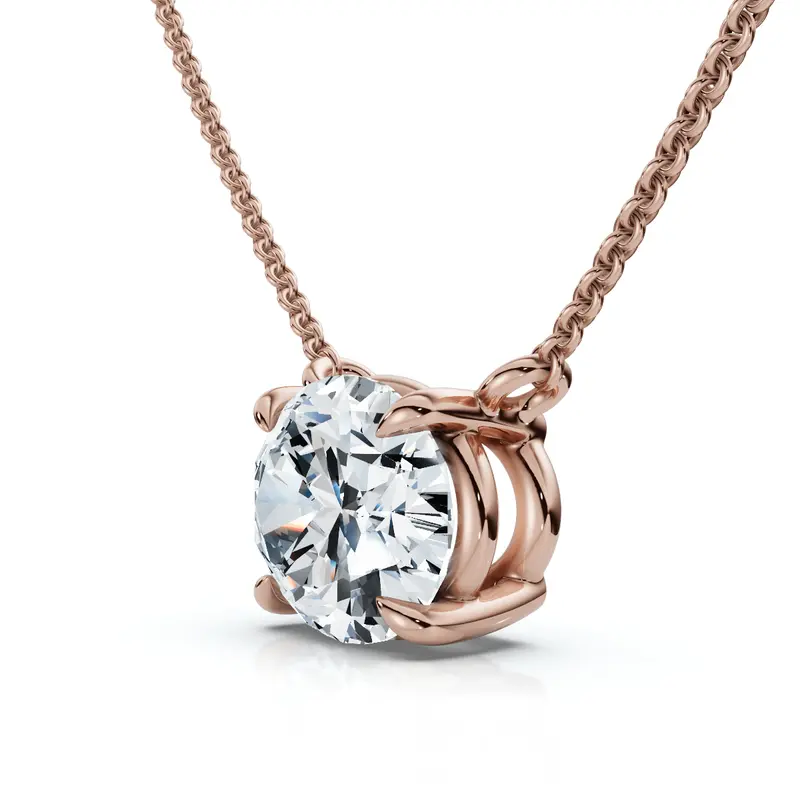 1Ct Solitaire Oval Diamond Pendant 14K Gold Women's 18" Chain Lab Grown 1