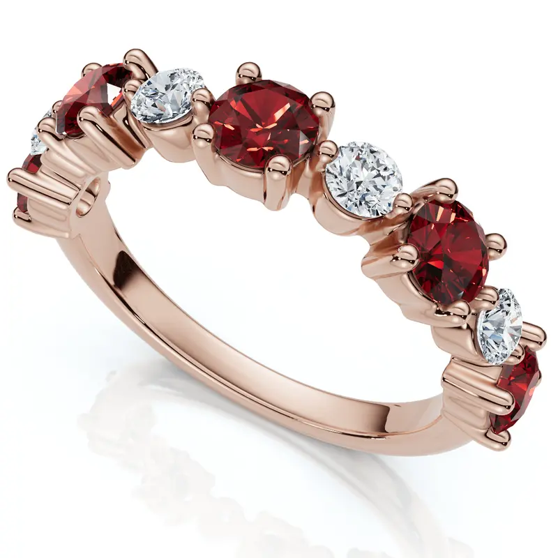 1Ct Sylvia Ruby & Diamond Anniversary Ring Gold Lab Grown 1