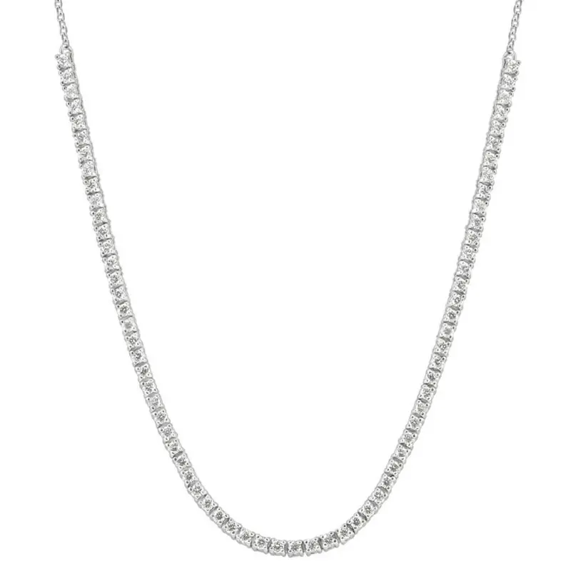 1Ct T.W. Diamond Tennis Necklace 14K White Gold 16" 1