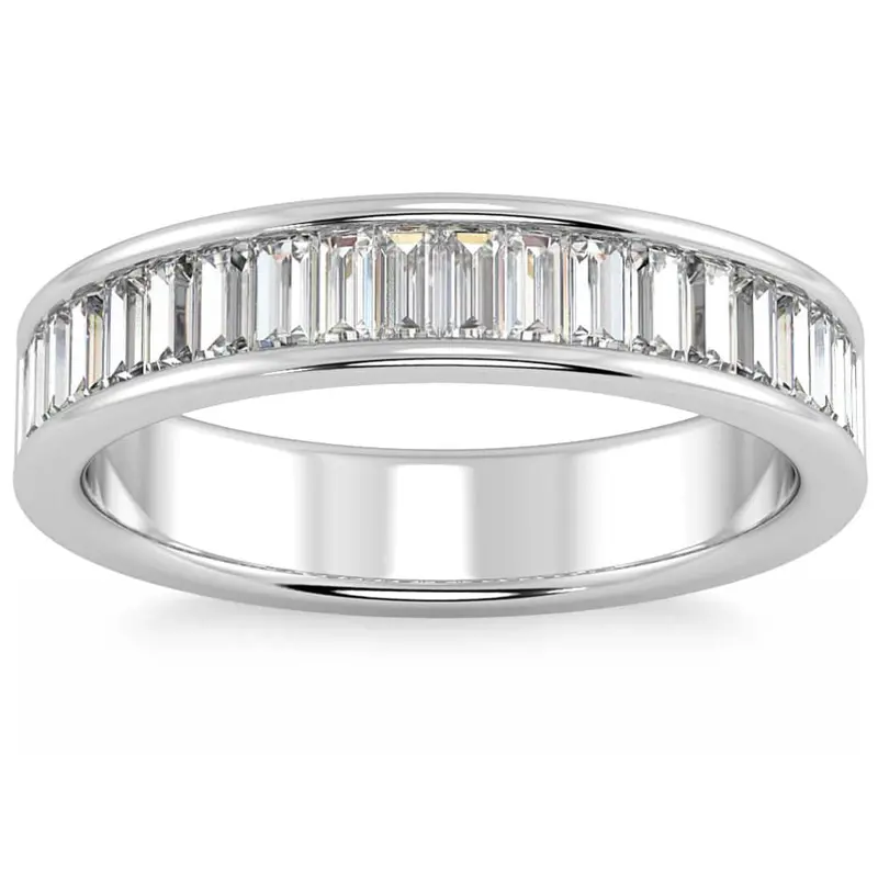 1Ct Tw Baguette Diamond Channel Set Wedding Ring 14K Gold Lab Grown 1