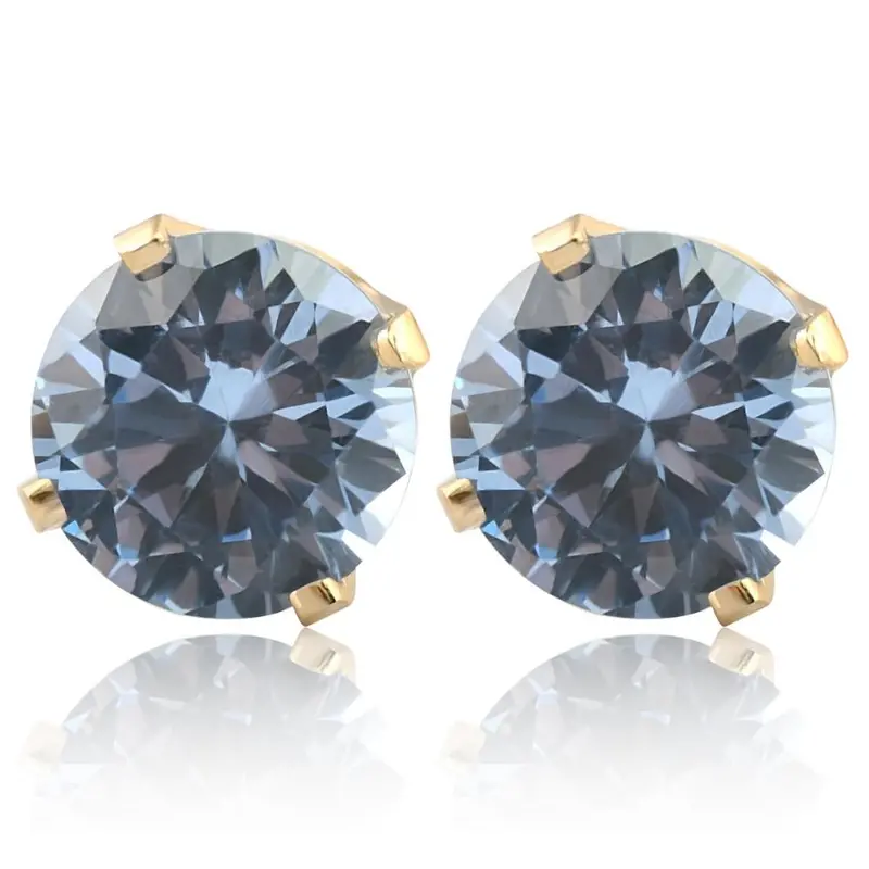 1Ct Tw Blue Topaz Studs In 10K White Or Yellow Gold 1