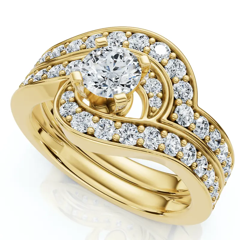 1Ct Tw Diamond Engagement Wedding Ring Set 14K Or Platinum Gold Lab Grown 1
