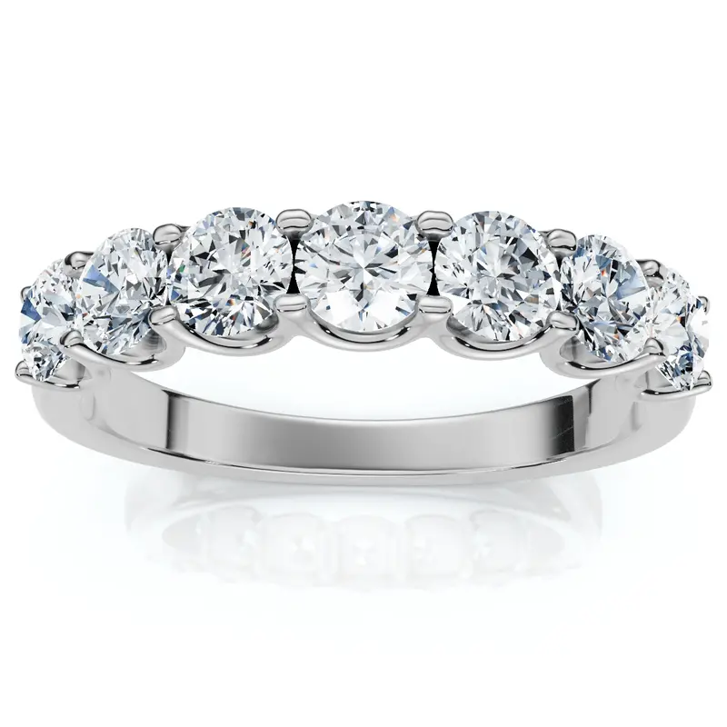 1Ct Tw Diamond U Prong 7-Stone Wedding Ring 14K Gold Or Platinum Lab Grown 1
