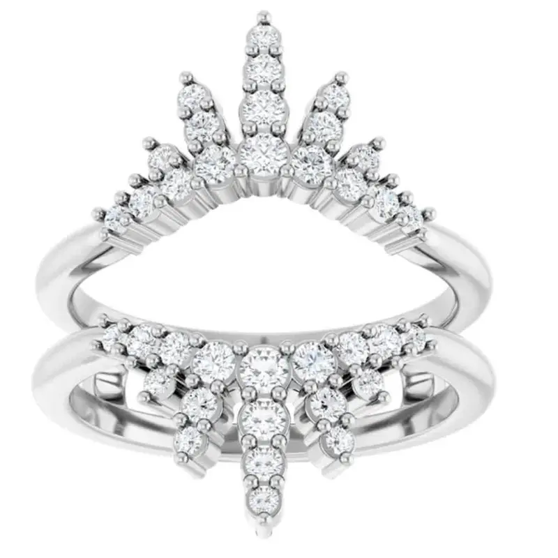 1Ct Tw Diamond Wedding Guard Band Insert Engagement Ring 14K Gold Lab Grown 1