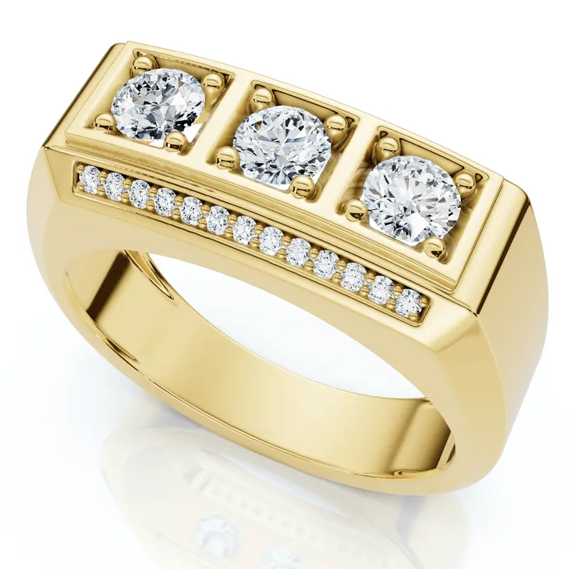 1Ct Tw Men's Diamond Ring Lab Grown 14K Gold Or Platinum 1