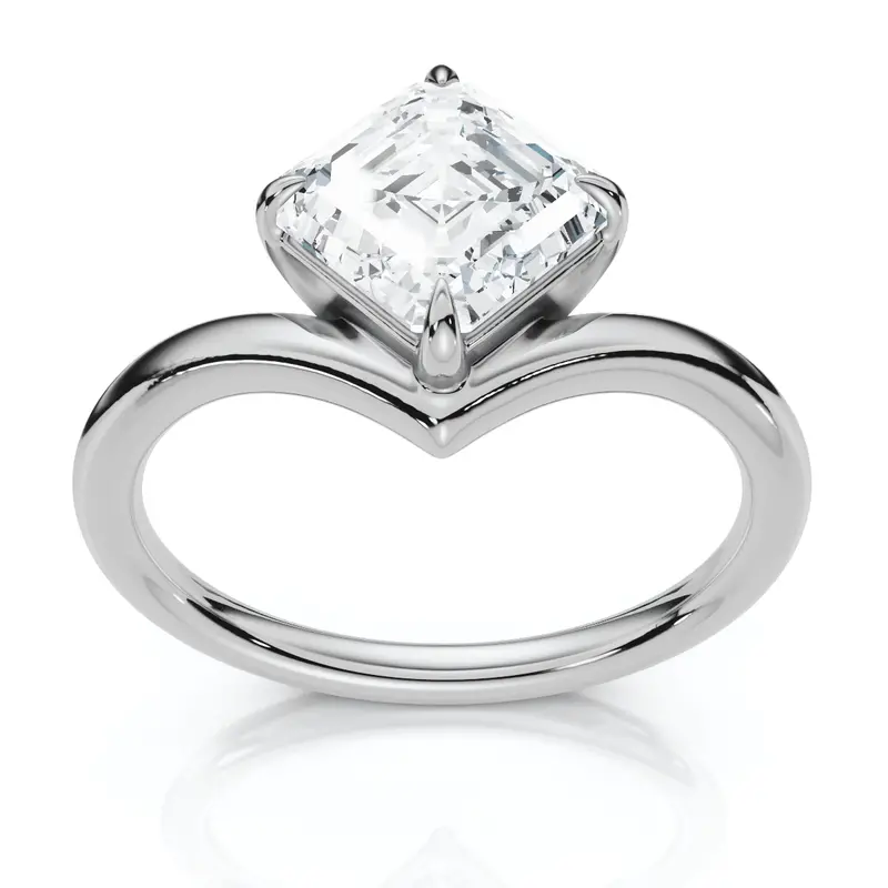 1Ct V Asscher Cut Diamond Engagement Ring 14K Gold Or Platinum Lab Grown Ef/Vs 1